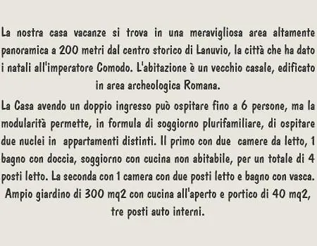 House In The Archaeological Area * Lanuvio